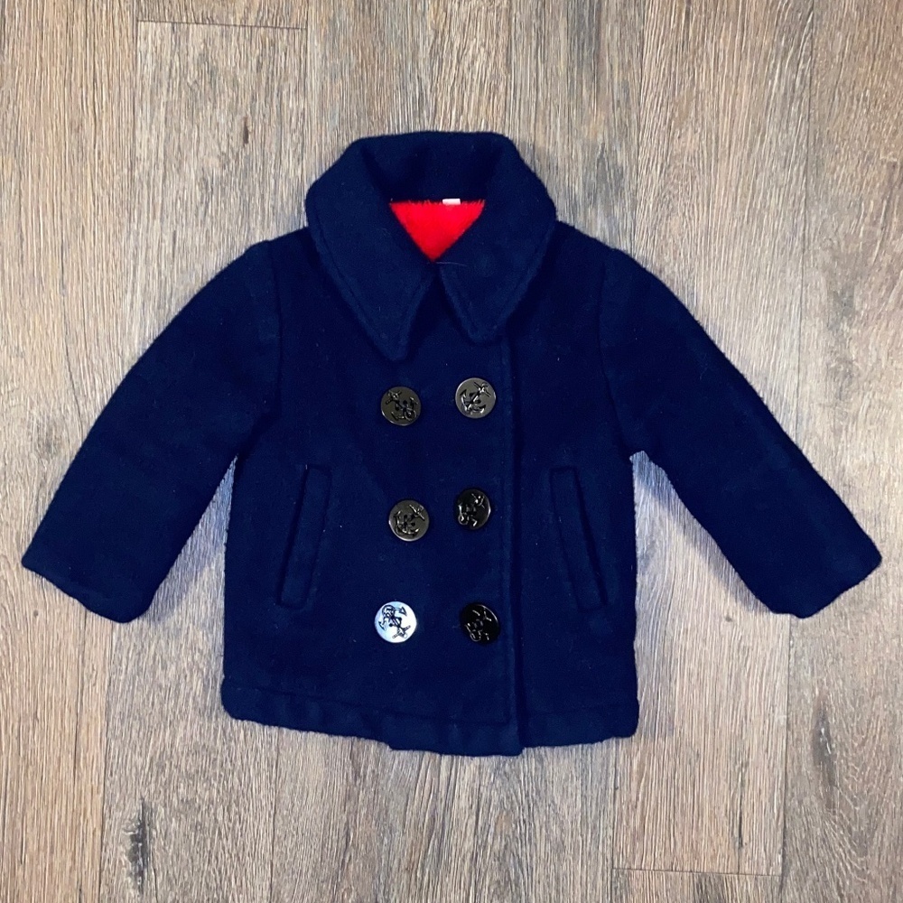 Size 2t navy blue boys dress coat unbranded